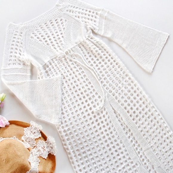 SALE✨LAST 1✨5⭐️NEW CROCHET SLIT LONG COVERUP DRESS - Picture 5 of 7